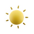 3d rendering sun icon. 3d render sunny weather icon. Sun