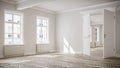 3D rendering of empty room in building or apartment for rent or buy Royalty Free Stock Photo