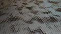 3D rendering of a surface consisting of many hexagons. Background image with blurring depth of field, for screensavers on the