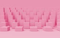 3d rendering. Sweet pastel pink color cube box bar stack on floor design background Royalty Free Stock Photo