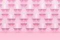 3d rendering. sweet soft pink color tone grid square box stack design wall background. Royalty Free Stock Photo