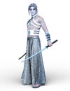3D rendering of a swordfighter Royalty Free Stock Photo