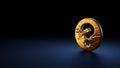 3d rendering symbol of question circle wrapped in gold foil on dark blue background Royalty Free Stock Photo