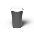 3d rendering take away coffee cup isolated on white background