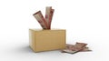3D rendering of Tanzania shilling notes in wooden Savings box