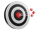 3D rendering target black white and red target with arrows Royalty Free Stock Photo