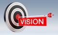 3D rendering target black white and red target with arrows Royalty Free Stock Photo