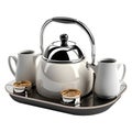 3D Rendering of a Teapot and Cups Set on Transparent Background - Ai Generated Royalty Free Stock Photo