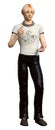 3D Rendering Teenager Boy on White