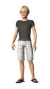 3D Rendering Teenager Boy on White