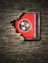 Old Tennessee flag in brick wall