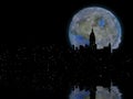 Terraformed moon over Manhattan Royalty Free Stock Photo