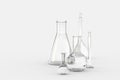 3d rendering, test tube and beaker in the lab