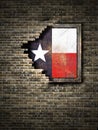 Old Texas flag in brick wall Royalty Free Stock Photo