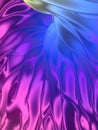 3d rendering texture with multi colored distorted metallic curved surface. Modern digital illustration