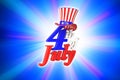 3D rendering of 4th of July, Independence day in the United State