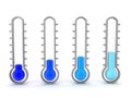 3D Rendering of thermometers showing cold temperatures