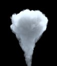 3d rendering of thick smoke cloud on black background