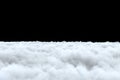 3d rendering of thick white clouds on black background