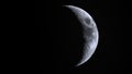 3d rendering of Third Quarter Moon and before New moon. crescent moon