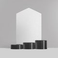 3D rendering of three podium abstract simple and clean