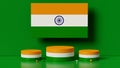 3d rendering three podium india background 237