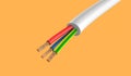 3d rendering of three-pole electric cable