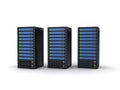 3D Rendering of three servers Royalty Free Stock Photo