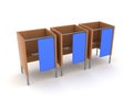 3D Rendering of three voting booths