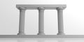 3d rendering three white marble pillars Royalty Free Stock Photo