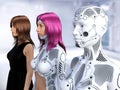 3D rendering of the evolution of female robots