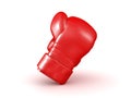 3D Rendering of tilted red boxing glove