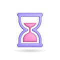 3d rendering time icon. Illustration with shadow isolated on white
