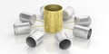 3d rendering tin cans telephone network