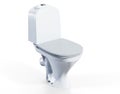 3d rendering of a toilet isolated in white studio background