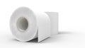 3d rendering of two toilet paper rolls isolated in a studio background