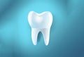 3D rendering of a tooth White healthy tooth on a blue background Royalty Free Stock Photo