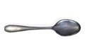 3d rendering. top view of metal spoon with clipping path isolated on white background Royalty Free Stock Photo