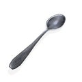 3d rendering. top view of metal spoon with clipping path isolated on white background Royalty Free Stock Photo