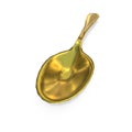 3d rendering. top view of metal spoon with clipping path isolated on white background Royalty Free Stock Photo