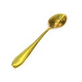 3d rendering. top view of metal spoon with clipping path isolated on white background Royalty Free Stock Photo