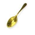 3d rendering. top view of metal spoon with clipping path isolated on white background Royalty Free Stock Photo