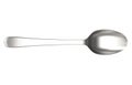 3d rendering. top view of metal spoon with clipping path isolated on white background. Royalty Free Stock Photo