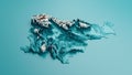 3D rendering of topographic Slovenia map hypsometric elevation tint