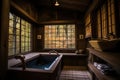 3d rendering of traditional japanese bathroom Royalty Free Stock Photo