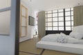 3d rendering of traditional japanese bedroom in modern style Royalty Free Stock Photo