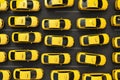 Traffic jam of yellow taxis