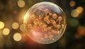 3d Rendering Of A Transparent Molecule Inside A Bubble, Created Digitally. Enjoy The Detailed Visualization Of This Royalty Free Stock Photo
