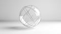 A 3D rendering of a transparent sphere with a complex wireframe structure. Royalty Free Stock Photo