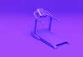 3d Rendering Treadmill or Running Machine on Purpple Background